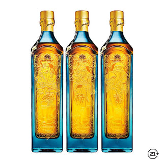 Johnnie Walker Blue Label Fortune, Prosperity and Longevity Blended Whisky 1L - 3btls