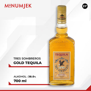 Tres Sombreros Gold Tequila - 700ml